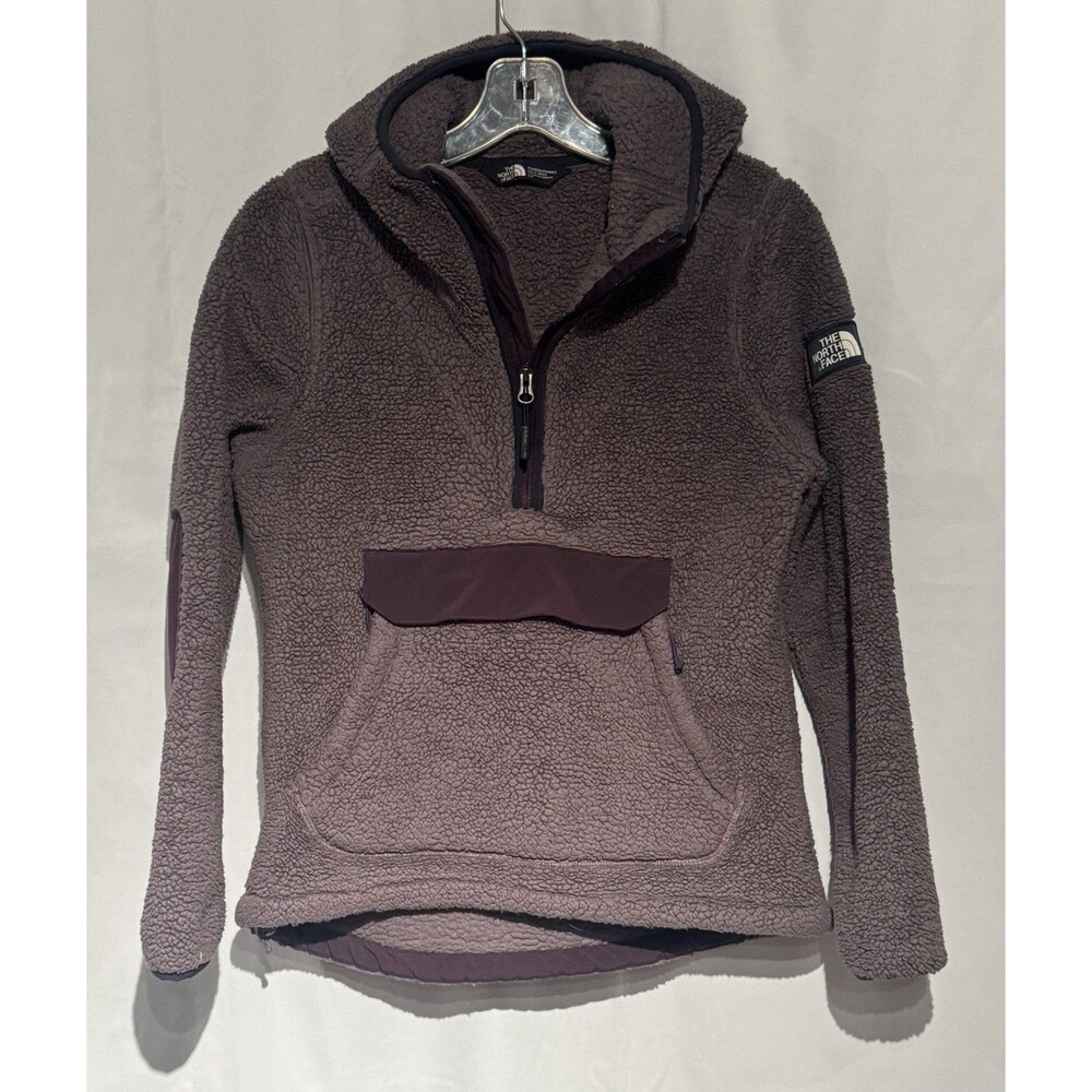 The North Face Campshire Sherpa Fleece Hoodie Small Pullover Jacket Elbow Patch